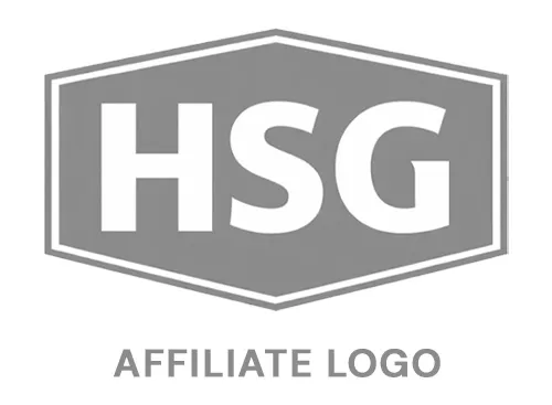 HSG affiliate logo with bold letters inside a hexagon shape.